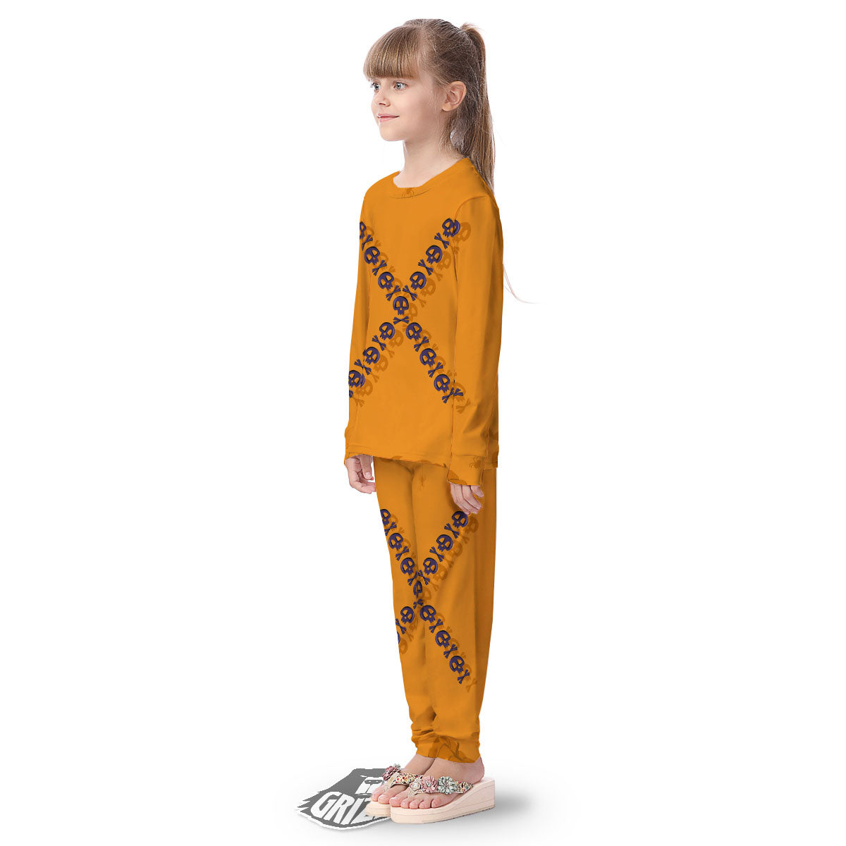 X Halloween Print Kid's Pajamas-grizzshop