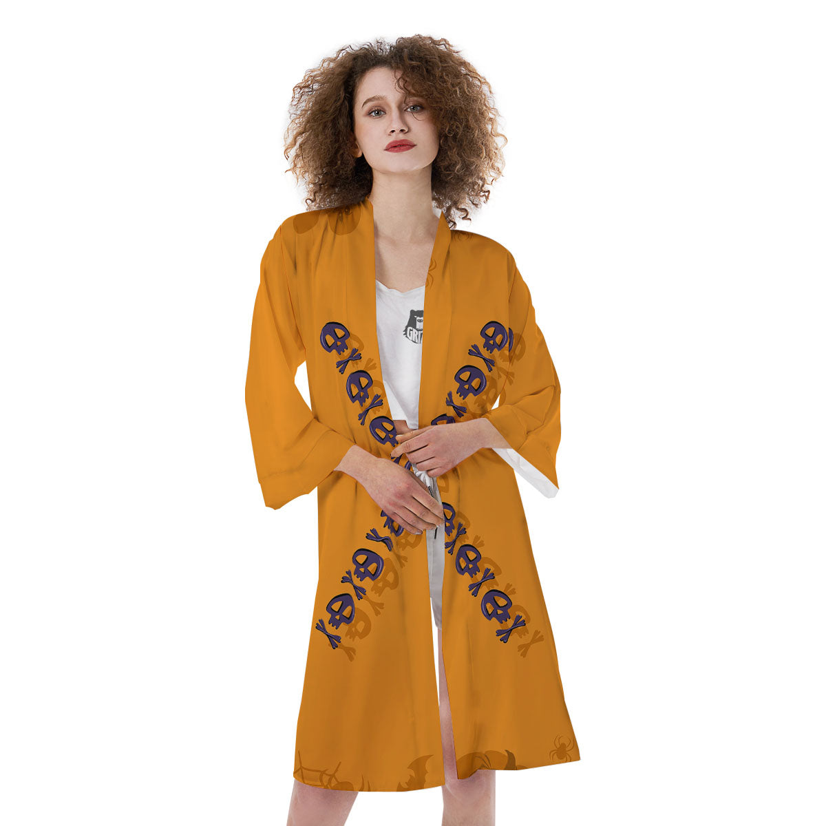 X Halloween Print Kimono-grizzshop