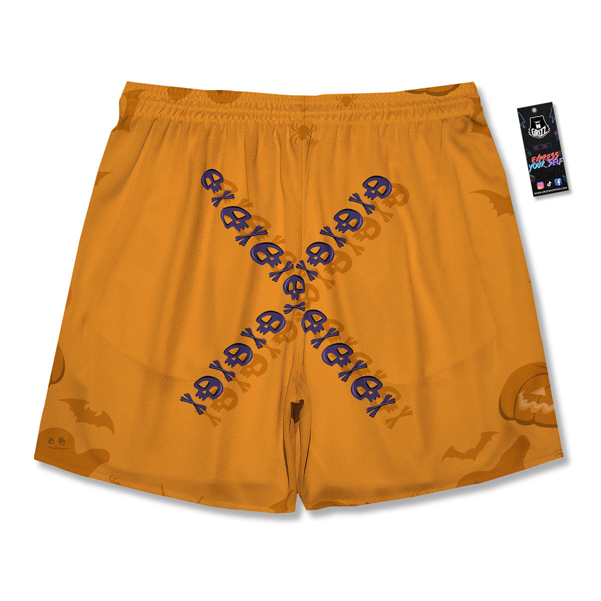 X Halloween Print Men's Running Shorts-grizzshop