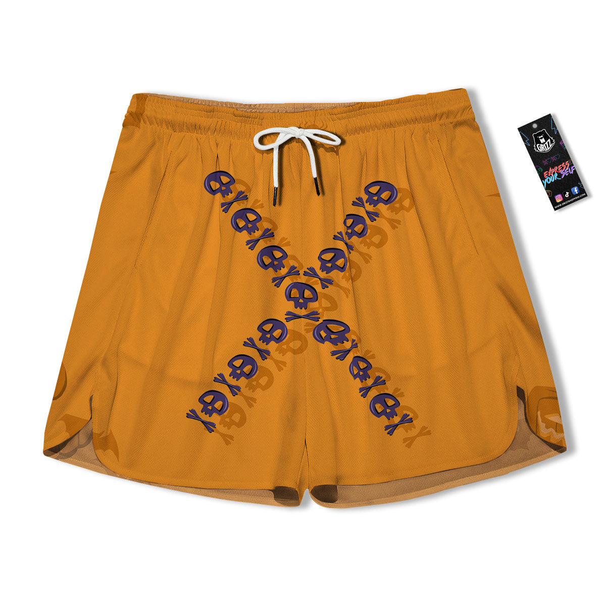 X Halloween Print Men's Running Shorts-grizzshop