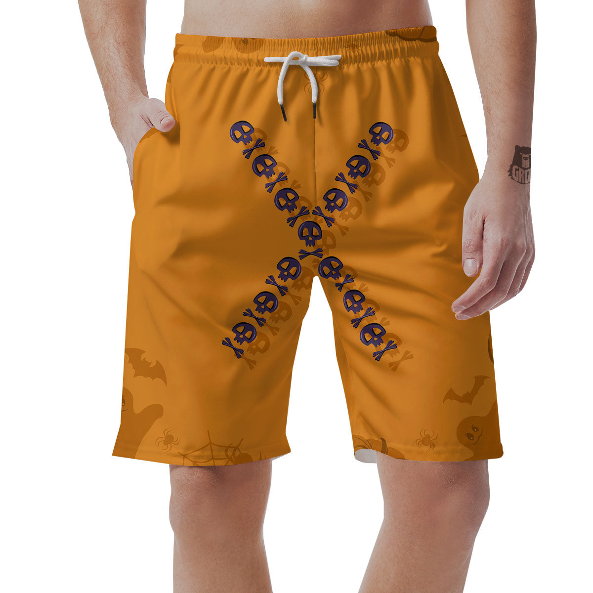 X Halloween Print Men's Shorts-grizzshop