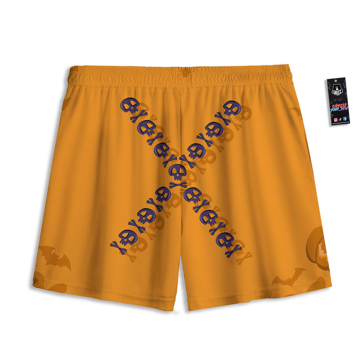 X Halloween Print Mesh Shorts
