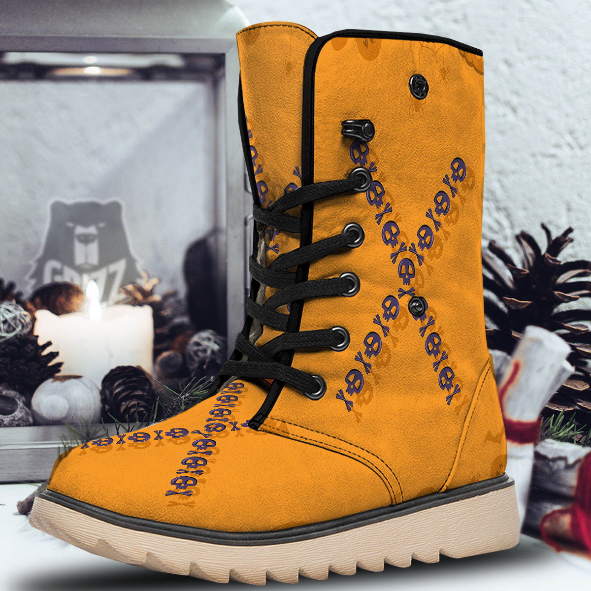 X Halloween Print Snow Boots-grizzshop