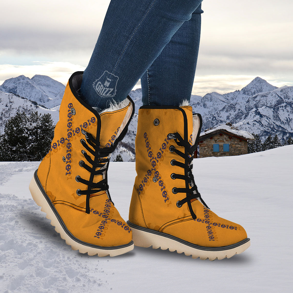 X Halloween Print Snow Boots-grizzshop