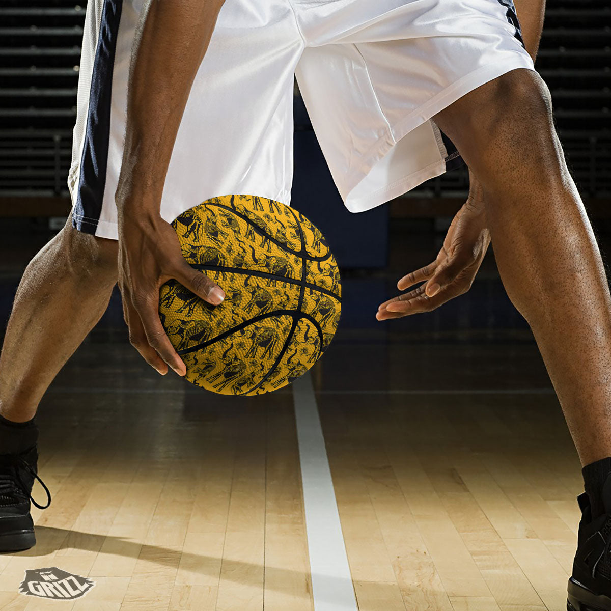 X-Ray Elephant Skeleton Print Pattern Basketball-grizzshop