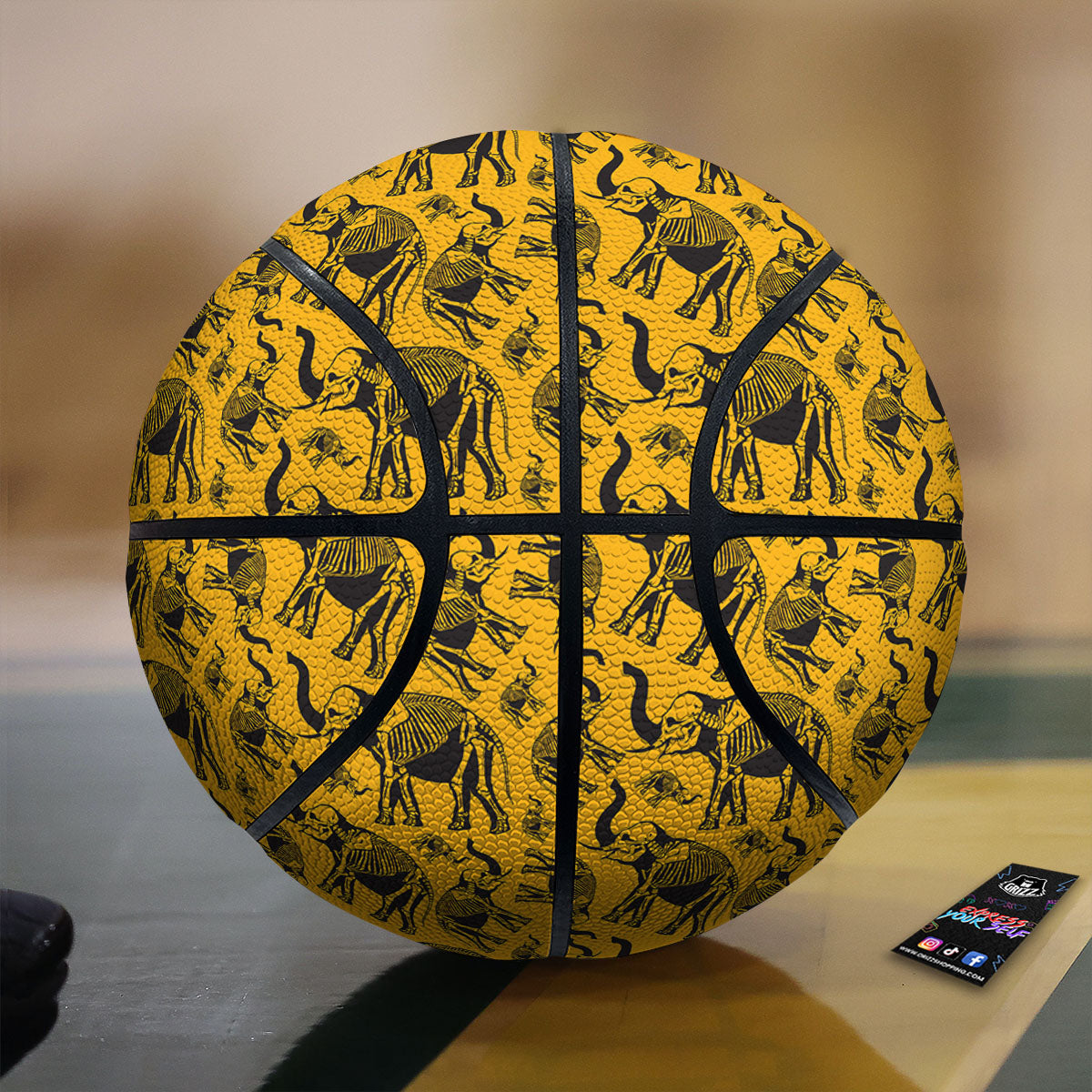 X-Ray Elephant Skeleton Print Pattern Basketball-grizzshop