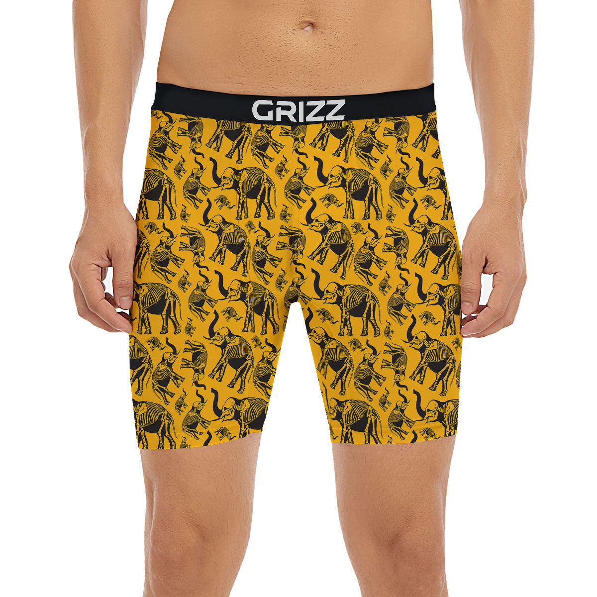 X-Ray Elephant Skeleton Print Pattern Boxer Briefs-grizzshop