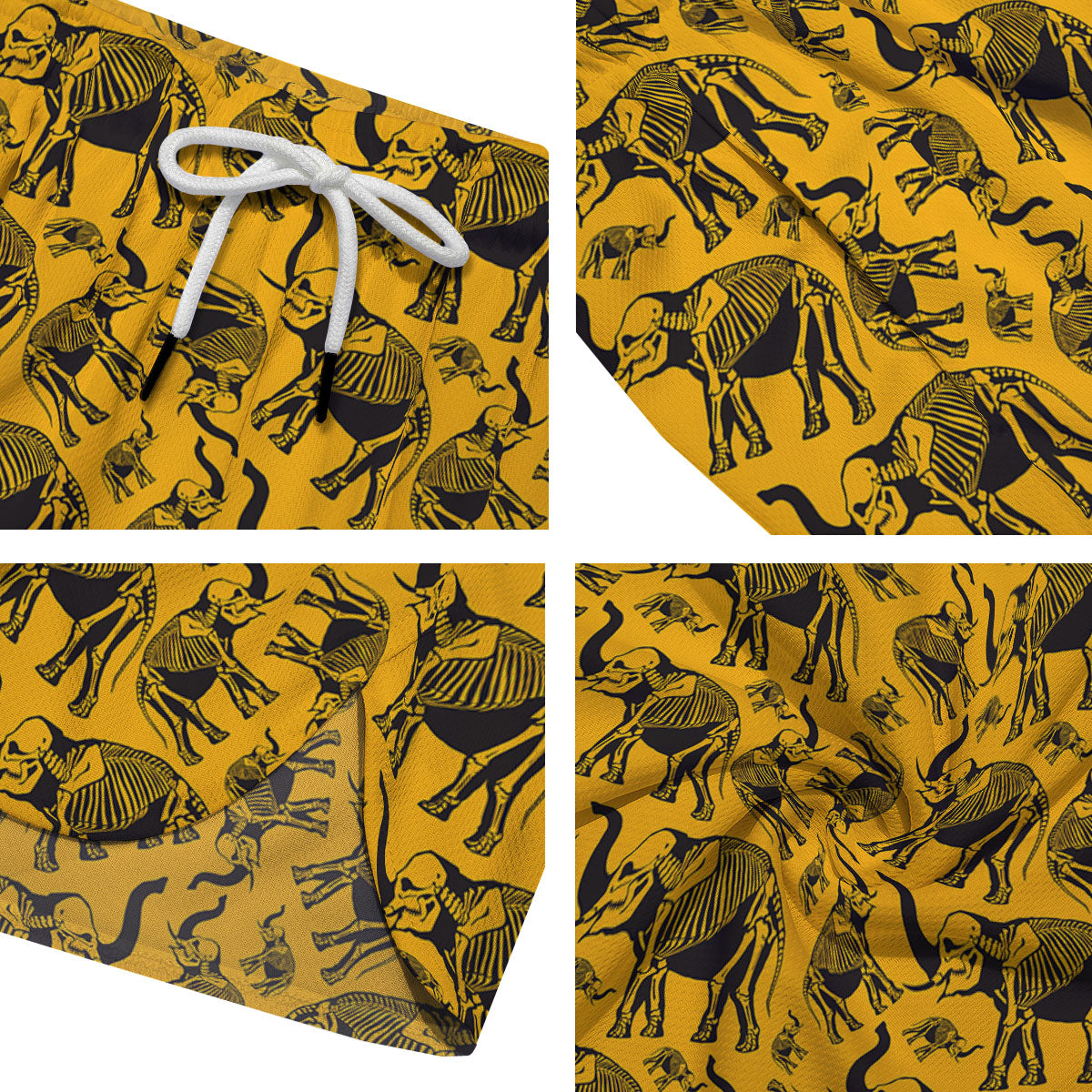 X-Ray Elephant Skeleton Print Pattern Men's Running Shorts-grizzshop