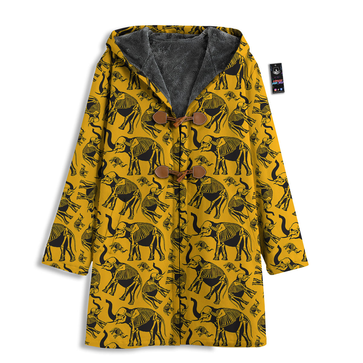 X-Ray Elephant Skeleton Print Pattern Men's Windbreaker Jacket-grizzshop