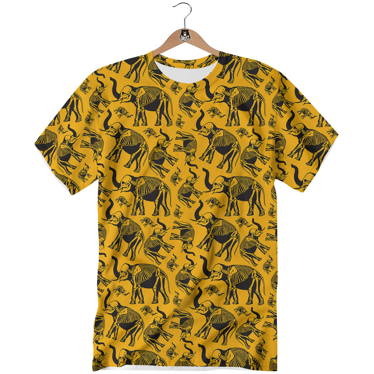 X-Ray Elephant Skeleton Print Pattern T-Shirt-grizzshop