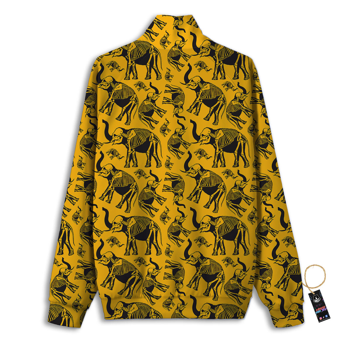 X-Ray Elephant Skeleton Print Pattern Track Jacket-grizzshop