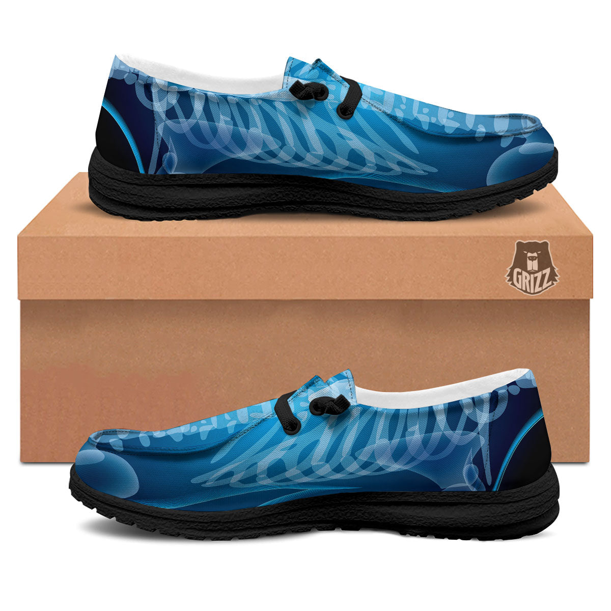 X-Ray Film Radiologist Print Black Loafers-grizzshop