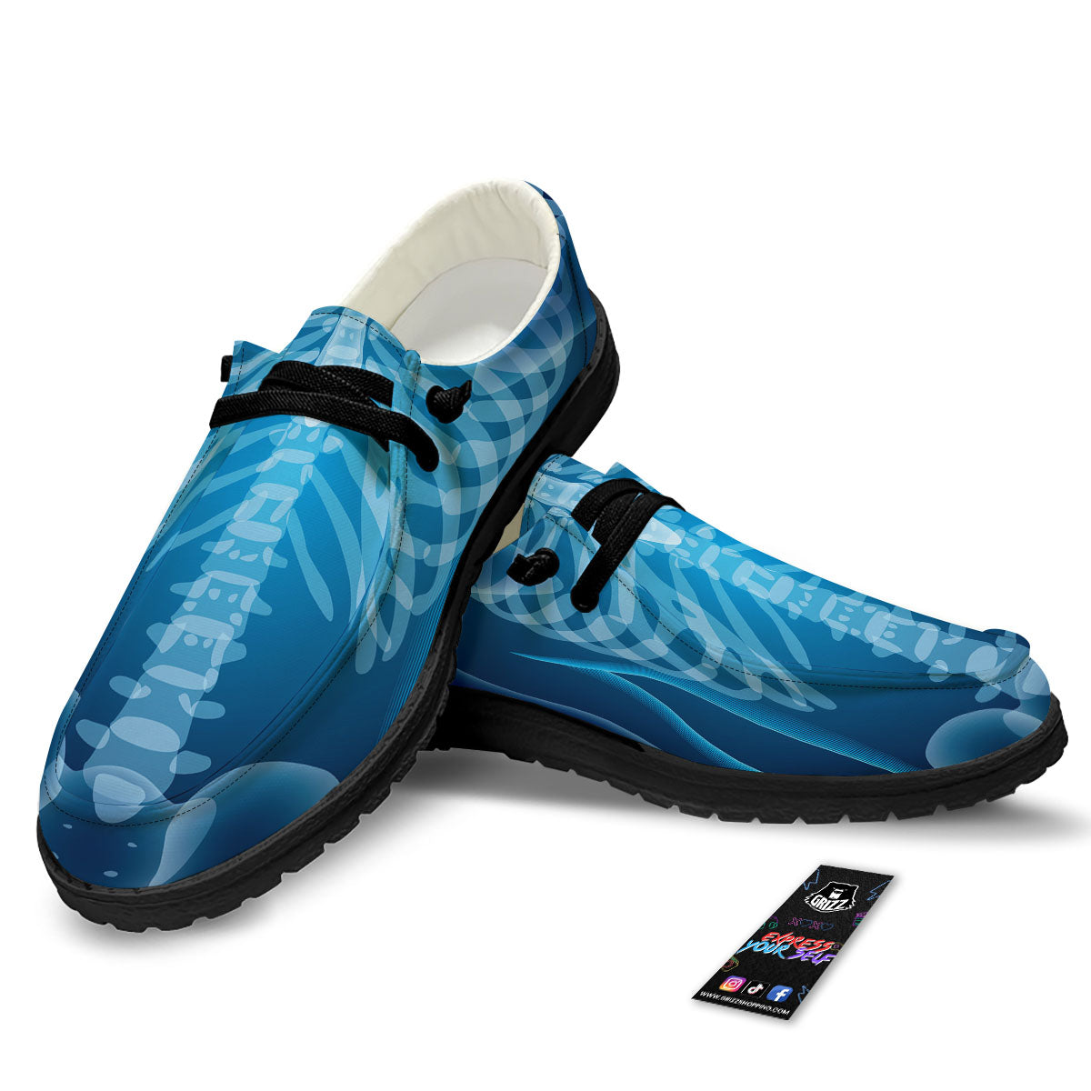 X-Ray Film Radiologist Print Black Loafers-grizzshop
