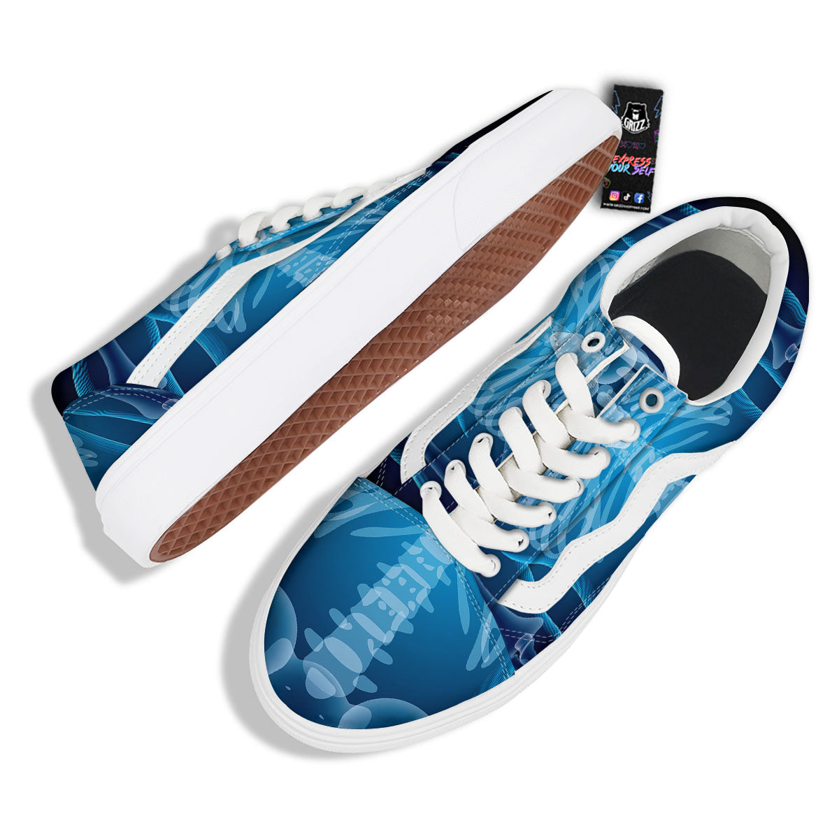 X-Ray Film Radiologist Print Skate Shoes-grizzshop