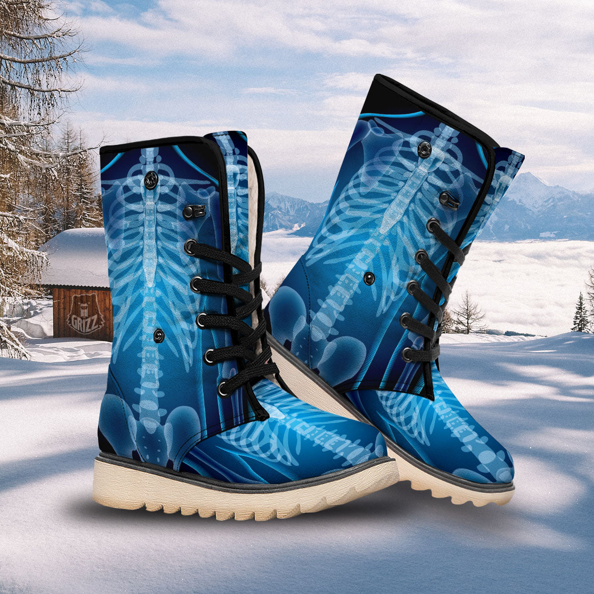 X-Ray Film Radiologist Print Snow Boots-grizzshop
