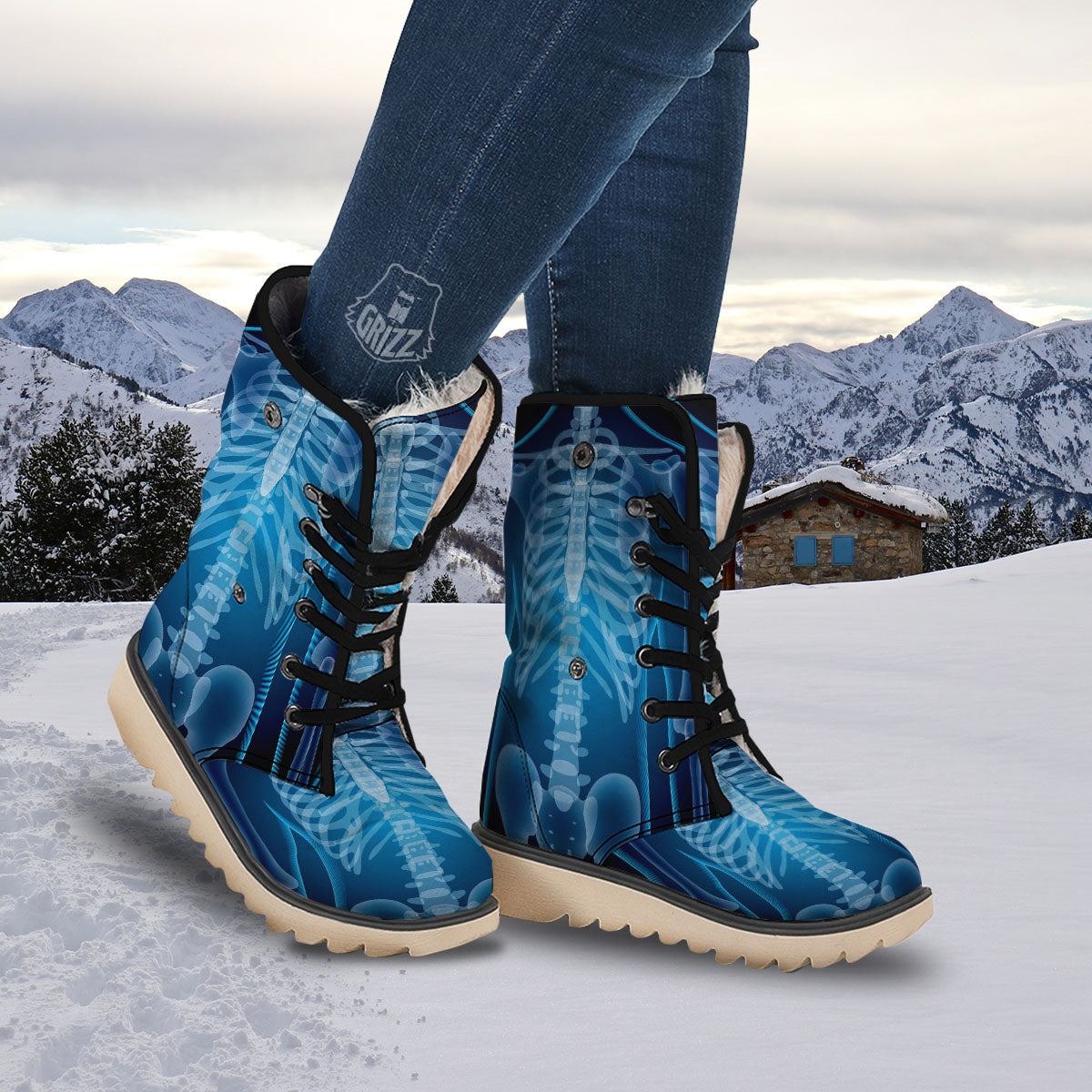 X-Ray Film Radiologist Print Snow Boots-grizzshop