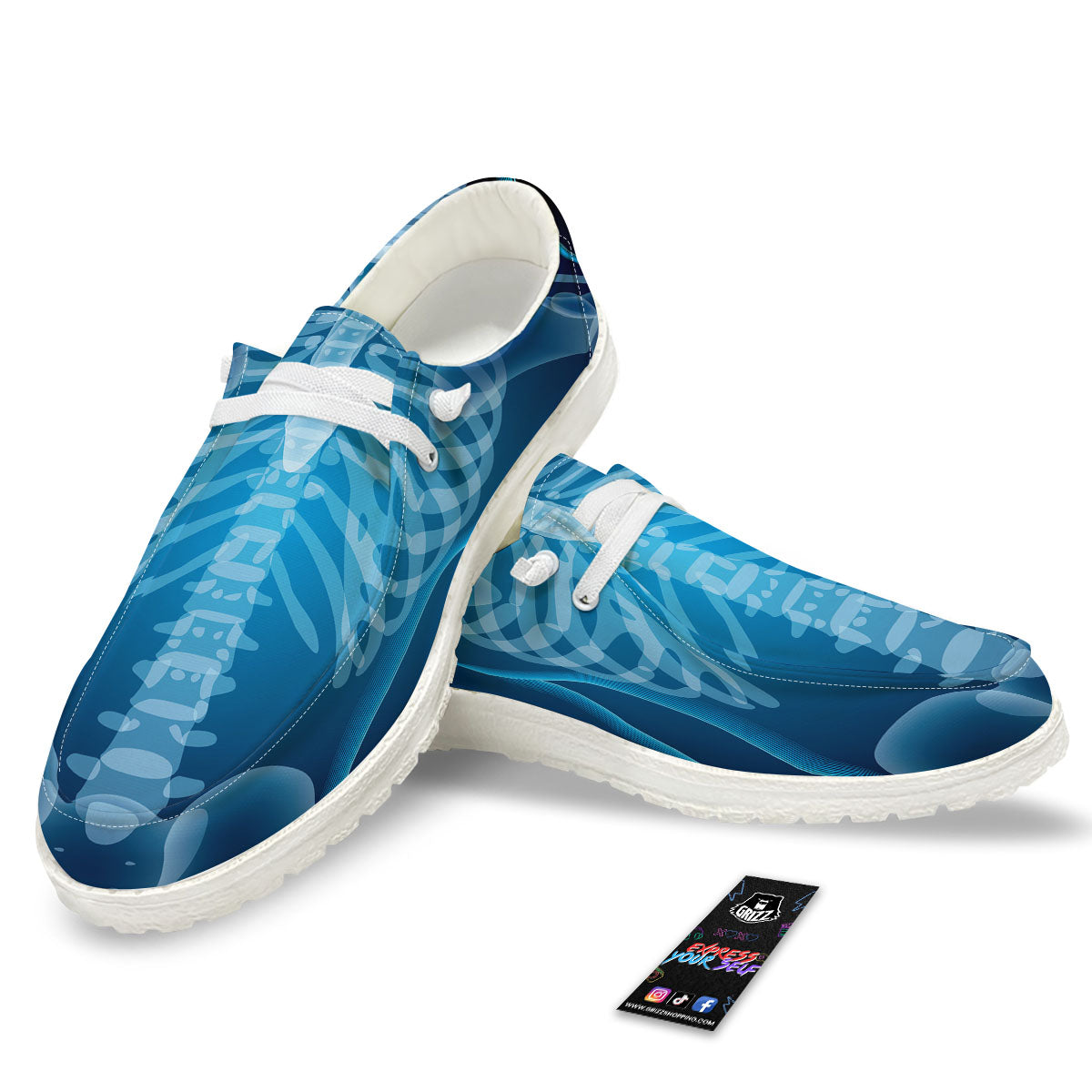 X-Ray Film Radiologist Print White Loafers-grizzshop