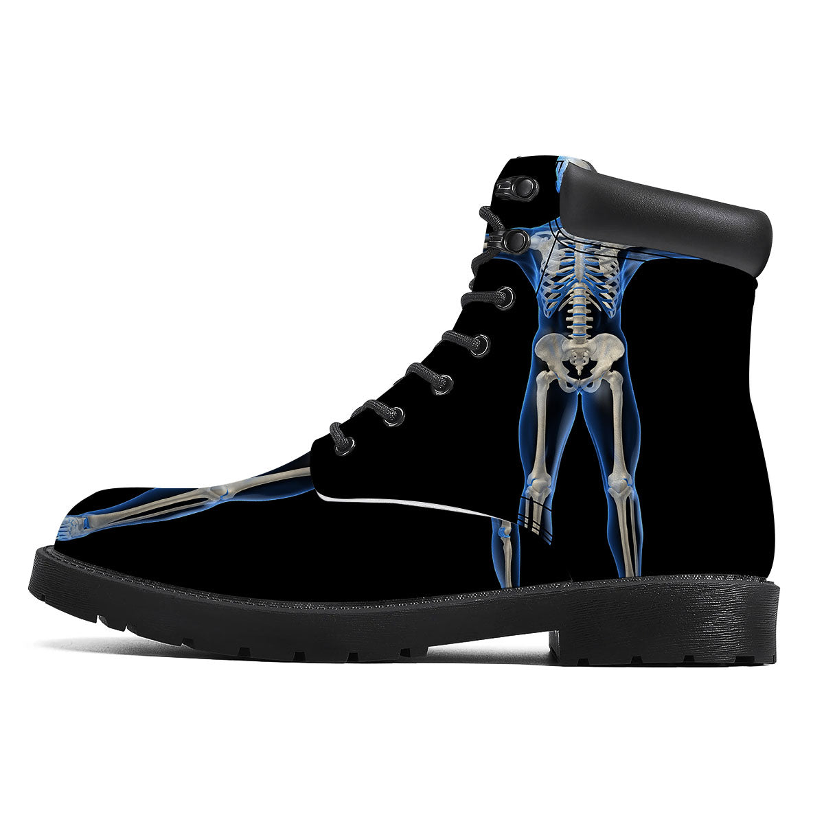 X-Ray Human Skeleton Print Boots-grizzshop