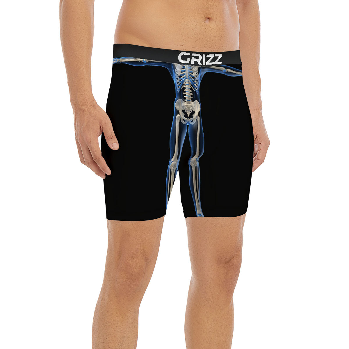 X-Ray Human Skeleton Print Boxer Briefs-grizzshop