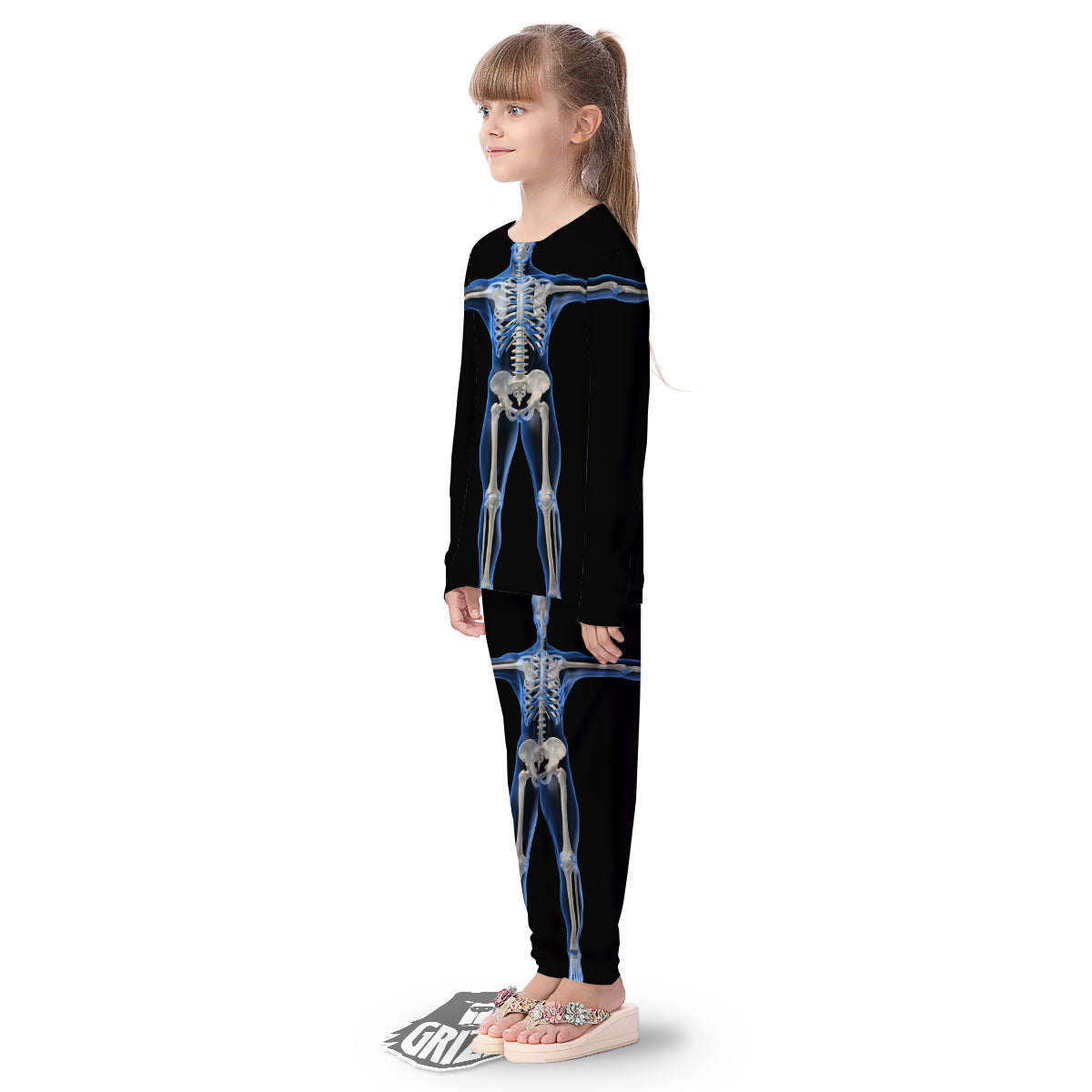 X-Ray Human Skeleton Print Kid's Pajamas-grizzshop