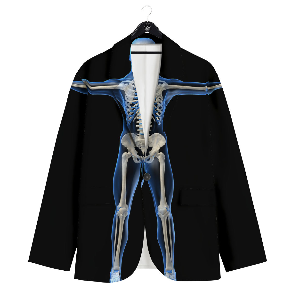 X-Ray Human Skeleton Print Men's Sport Coat-grizzshop