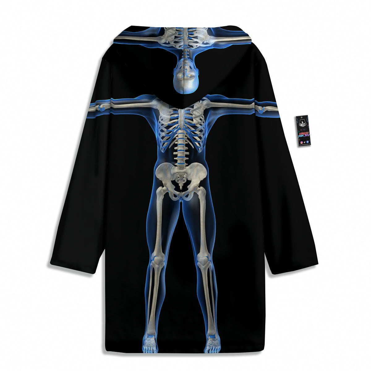 X-Ray Human Skeleton Print Men's Windbreaker Jacket-grizzshop