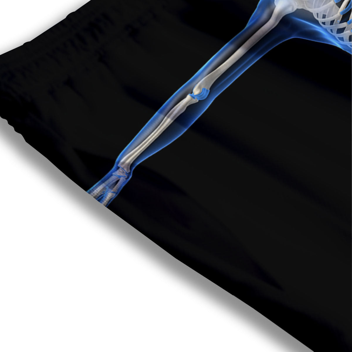 X-Ray Human Skeleton Print Mesh Shorts