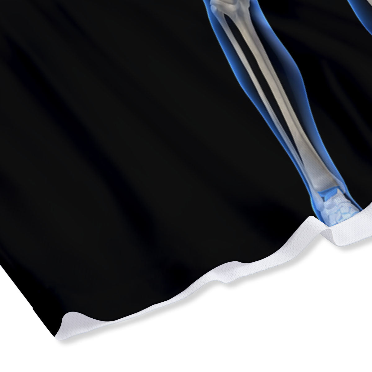 X-Ray Human Skeleton Print Mesh Shorts