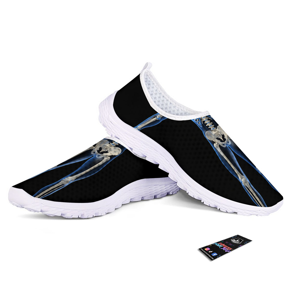 X-Ray Human Skeleton Print Nurse Shoes-grizzshop