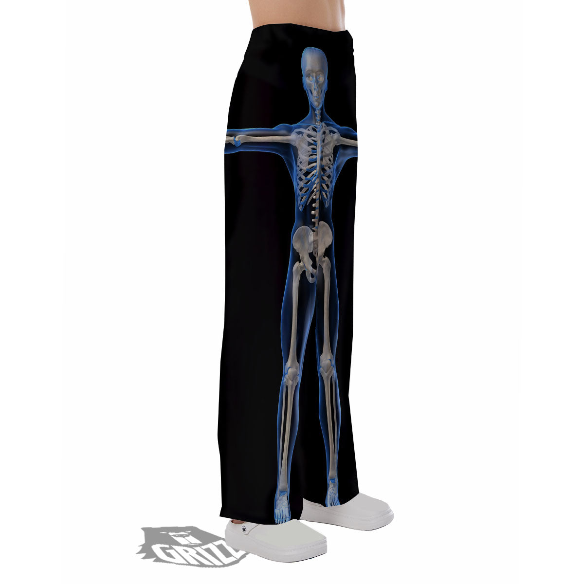 X-Ray Human Skeleton Print Pajama Pants-grizzshop