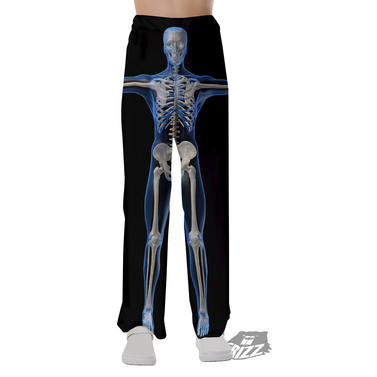 X-Ray Human Skeleton Print Pajama Pants-grizzshop