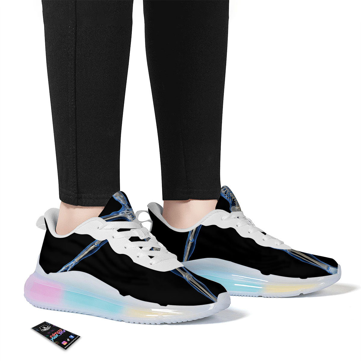 X-Ray Human Skeleton Print Running Sneakers-grizzshop