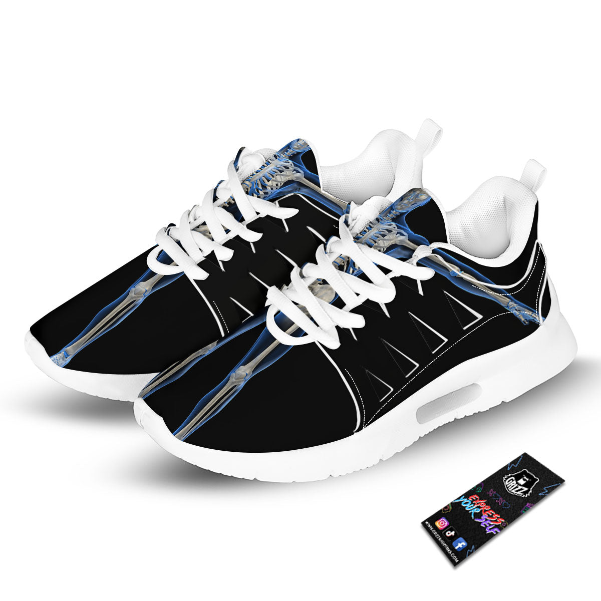 X-Ray Human Skeleton Print Tennis Shoes-grizzshop