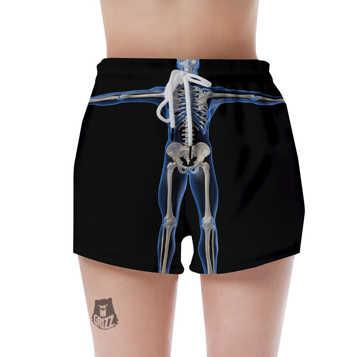 X-Ray Human Skeleton Print Women's Shorts-grizzshop