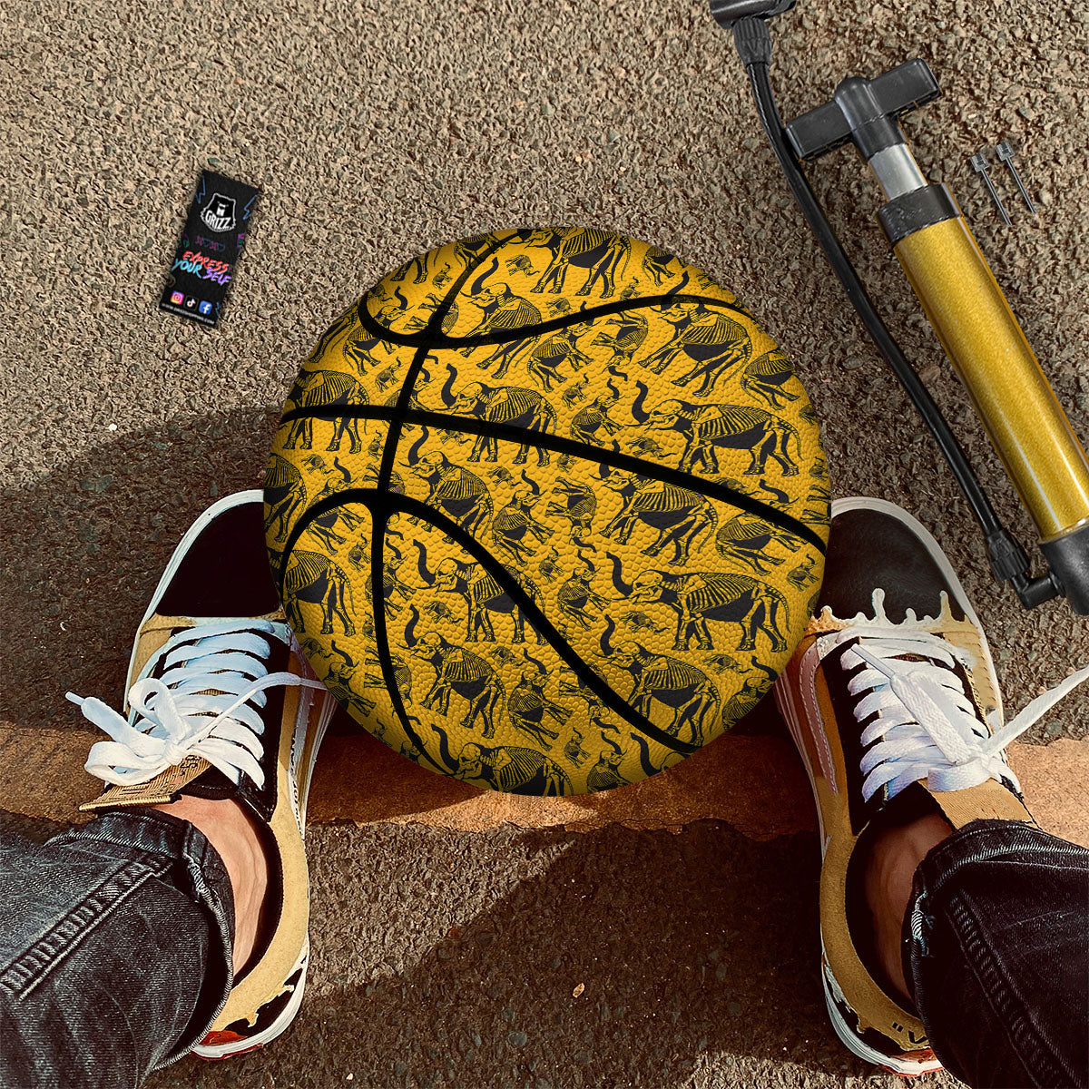 Wolf White And Navy Print Basketball