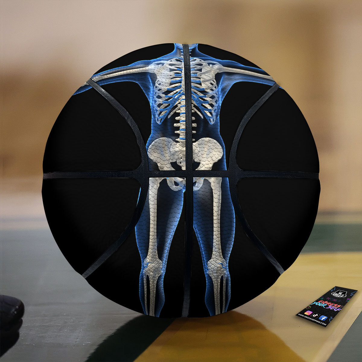 X-Ray Human Skeleton Print Basketball