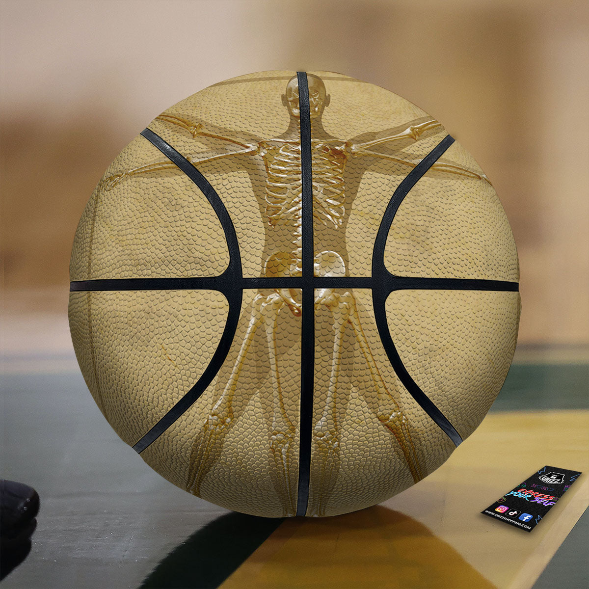 X-Ray Vitruvian Man Print Basketball