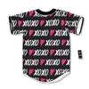 XOXO Valentine's Day Print Pattern Baseball Jersey-grizzshop