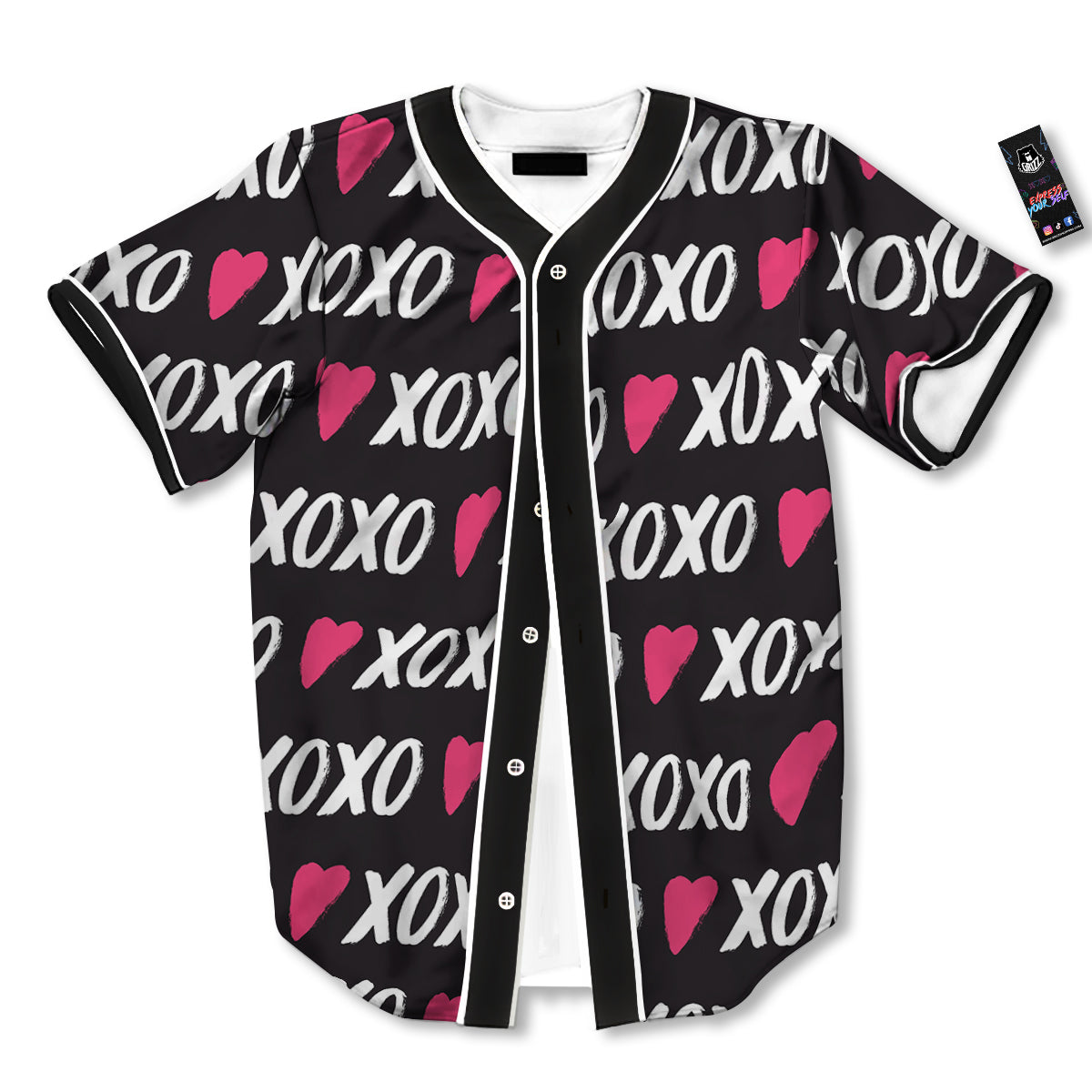 XOXO Valentine's Day Print Pattern Baseball Jersey-grizzshop