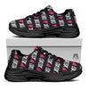 XOXO Valentine's Day Print Pattern Black Chunky Shoes-grizzshop