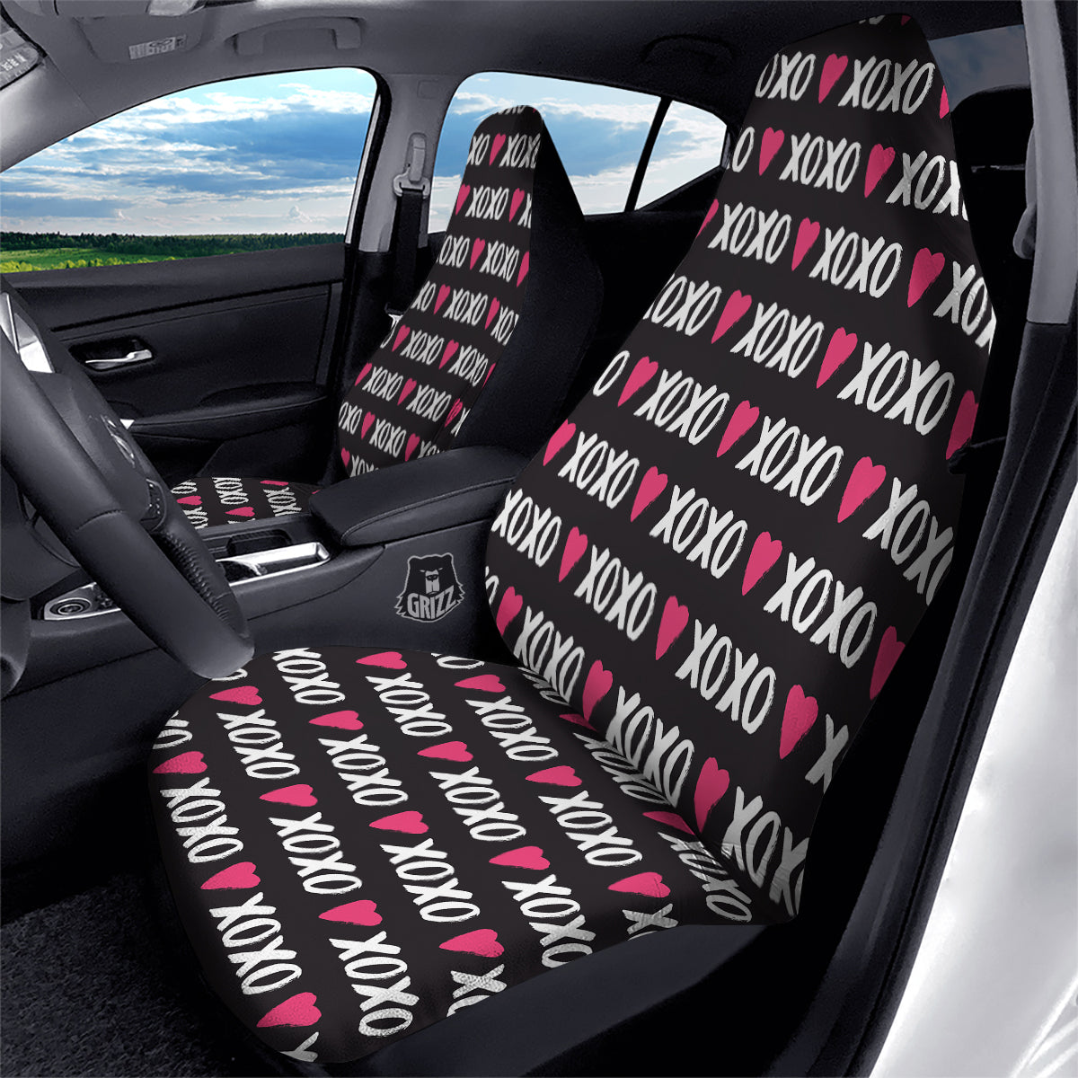 XOXO Valentine's Day Print Pattern Car Seat Covers-grizzshop