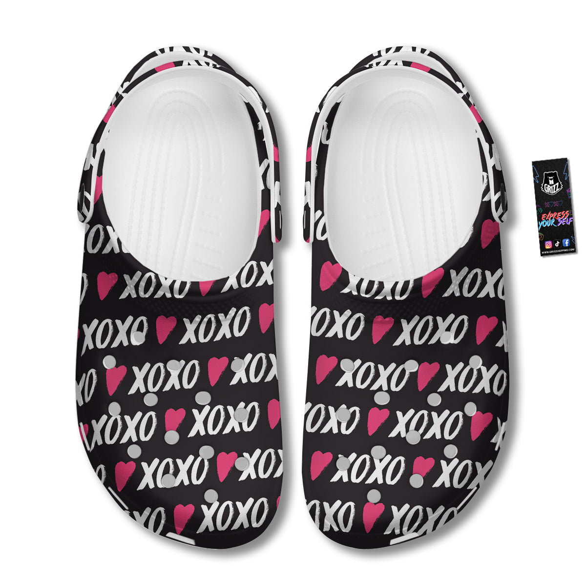 XOXO Valentine's Day Print Pattern Clog-grizzshop