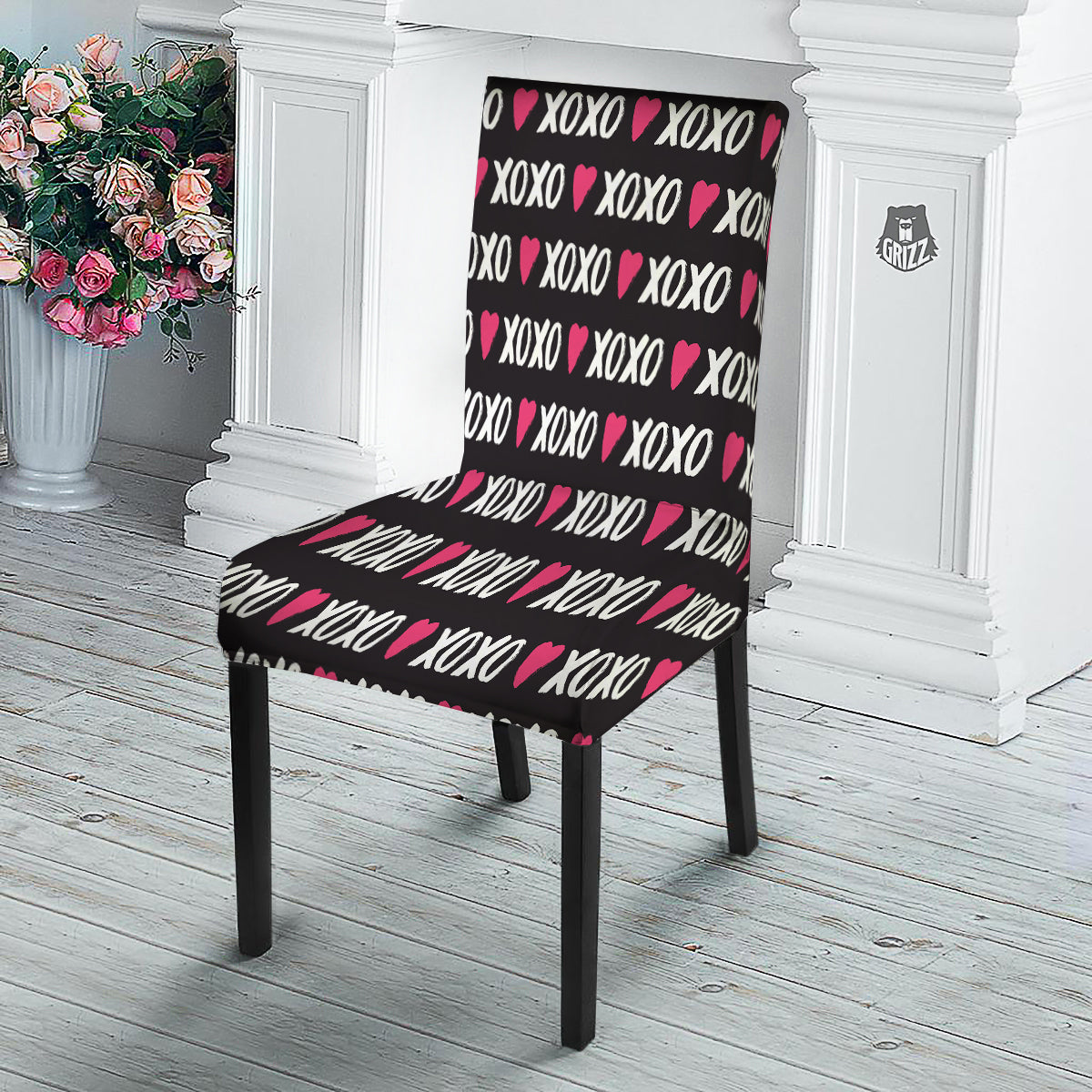 XOXO Valentine's Day Print Pattern Dining Chair Slipcover-grizzshop