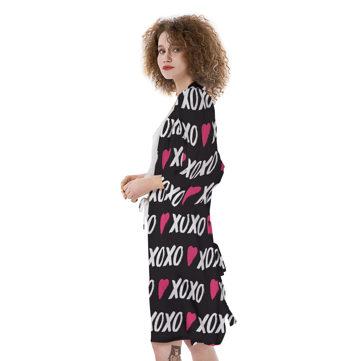 XOXO Valentine's Day Print Pattern Kimono-grizzshop