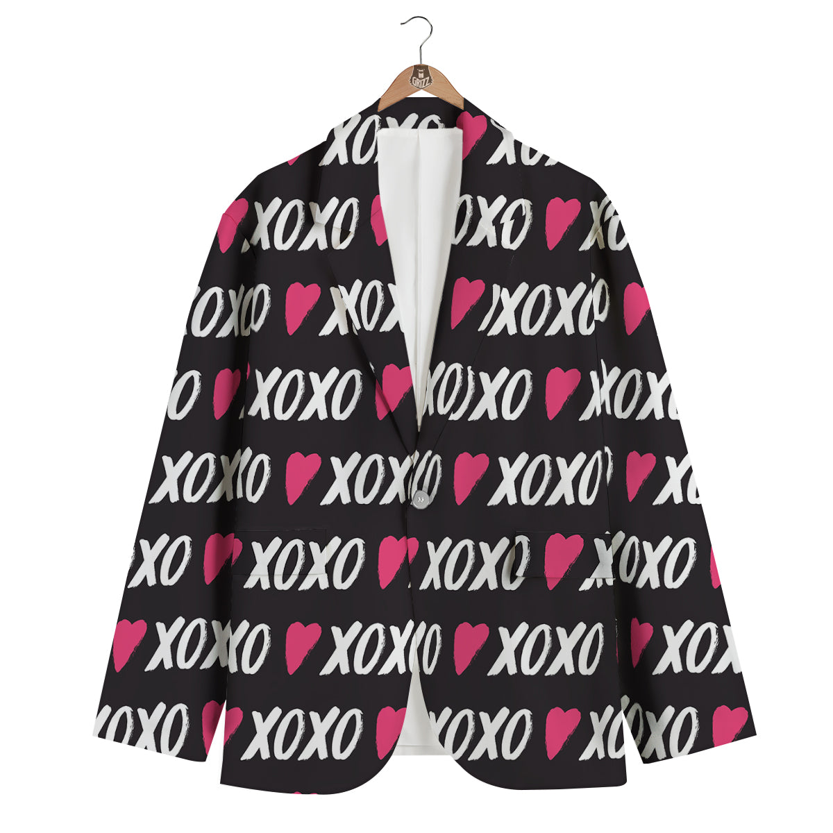 XOXO Valentine's Day Print Pattern Men's Blazer-grizzshop