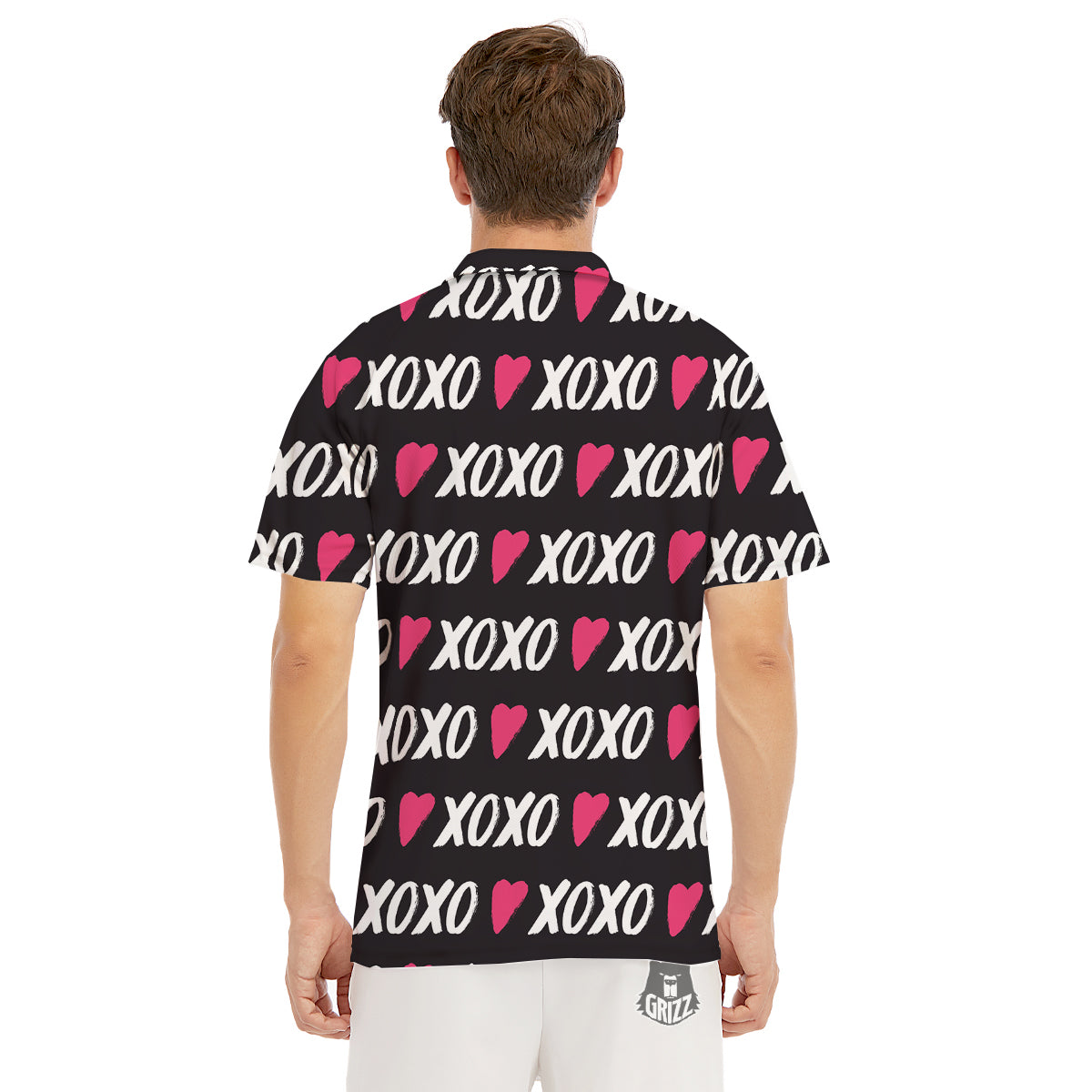 XOXO Valentine's Day Print Pattern Men's Golf Shirts-grizzshop