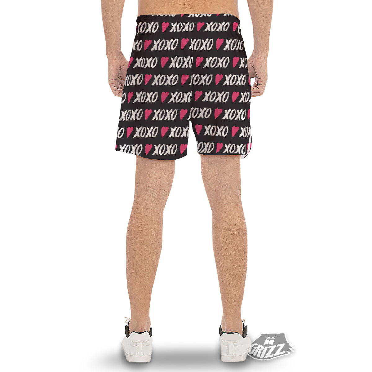 XOXO Valentine's Day Print Pattern Men's Gym Shorts-grizzshop