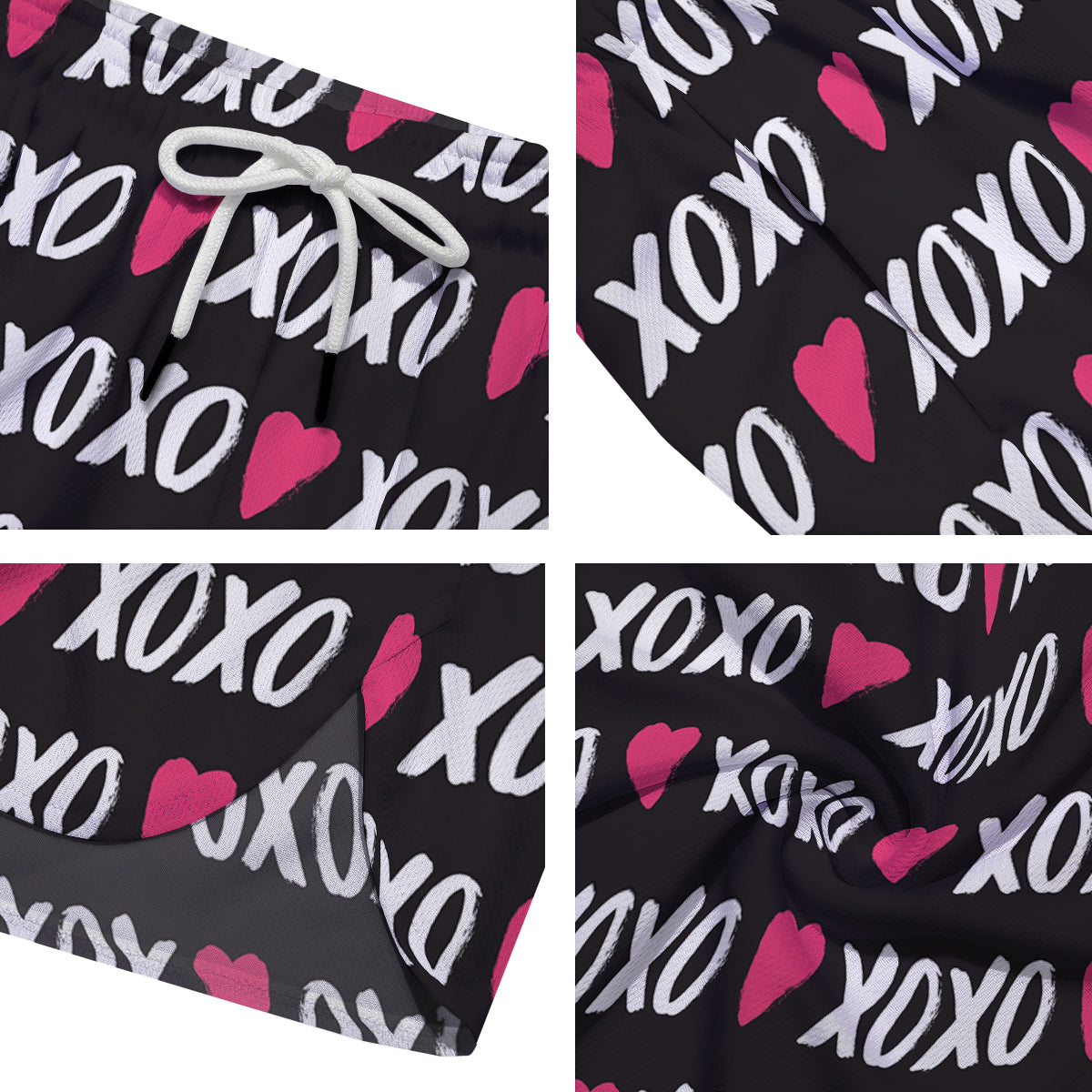 XOXO Valentine's Day Print Pattern Men's Running Shorts-grizzshop