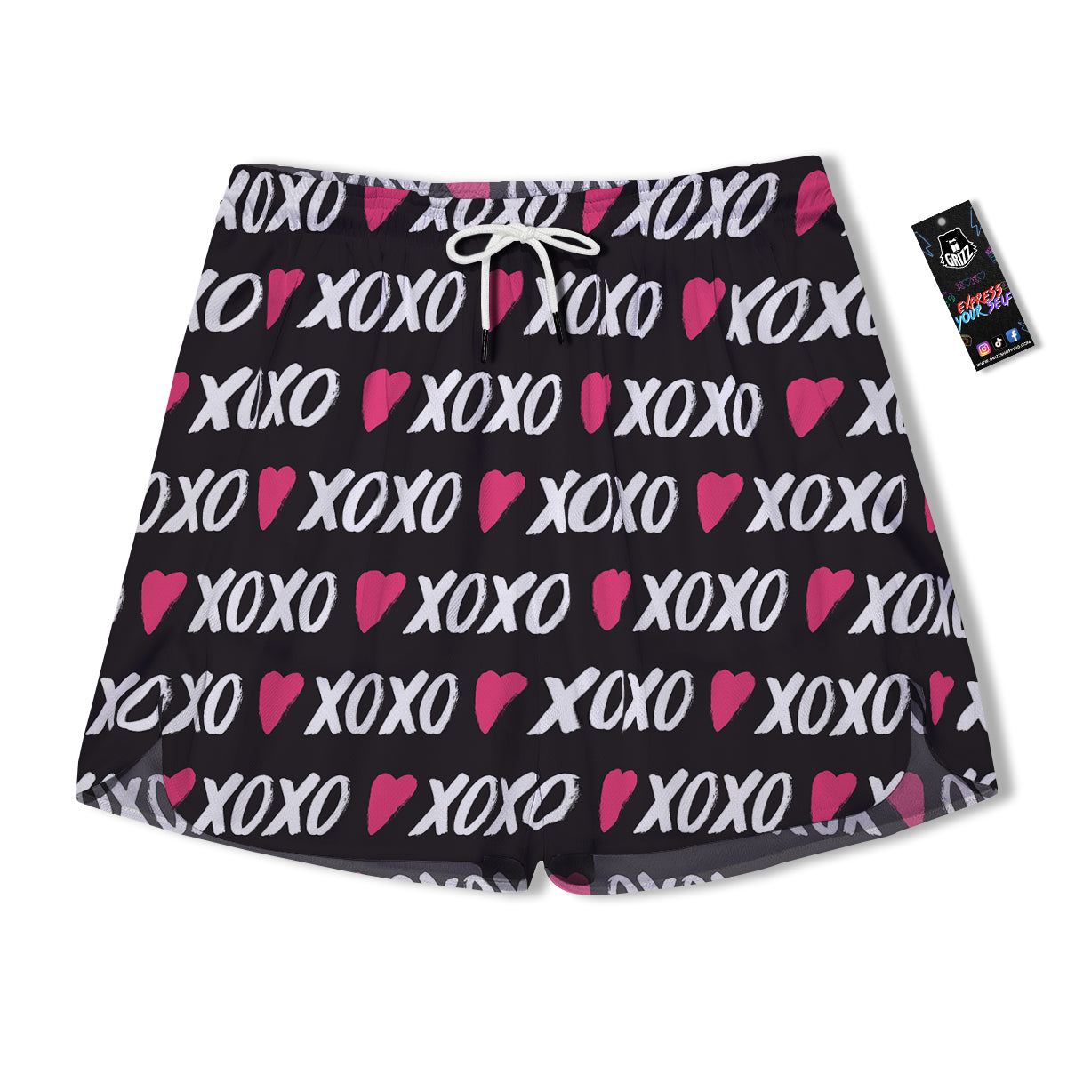 XOXO Valentine's Day Print Pattern Men's Running Shorts-grizzshop