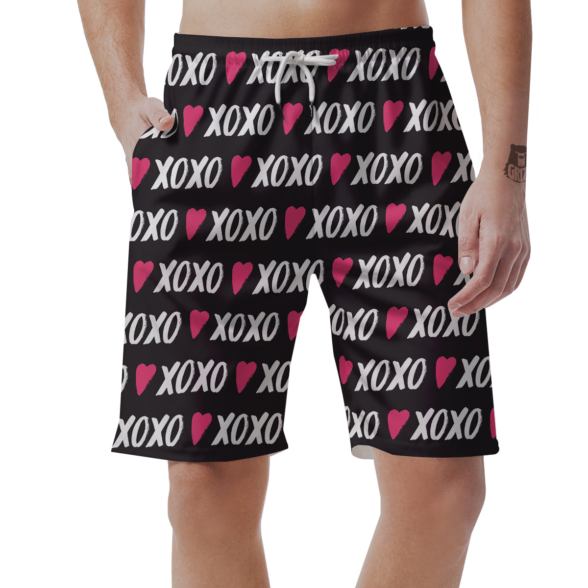 XOXO Valentine's Day Print Pattern Men's Shorts-grizzshop